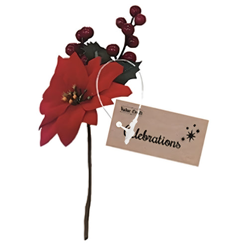 Xmas Poinsettia with Holly Floral Arrangement